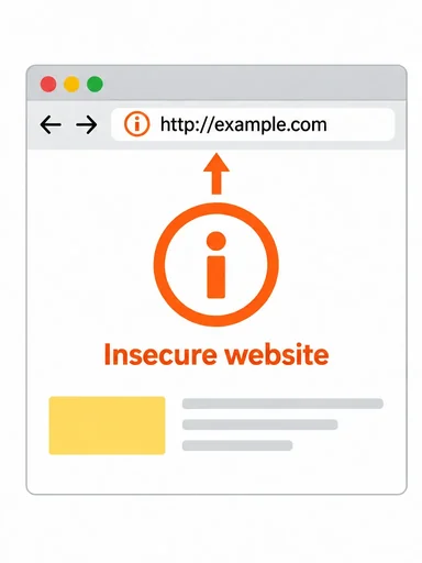 Illustration of an HTTP browser connection labelled Insecure website