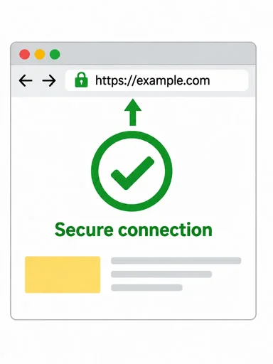 Illustration of an HTTPS browser connection labelled Secure connection
